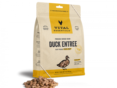 Vital Essentials Grain Free Duck Mini Nibs Freeze Dried Raw Food for Cats Online Sale