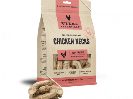 Vital Essentials Freeze Dried Raw Chicken Necks Dog Treats Online Hot Sale