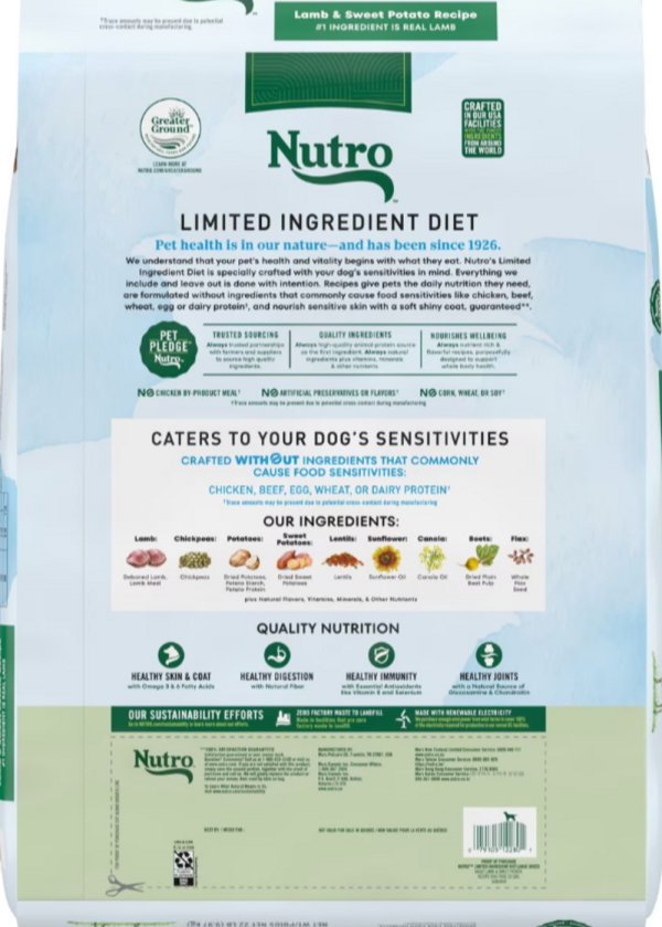 Nutro Limited Ingredient Diet Grain Free Large Breed Adult Lamb and Sweet Potato Dry Dog Food on Sale