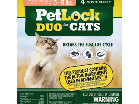 Petlock Duo Flea Squeeze On Treatment For Cats Cheap