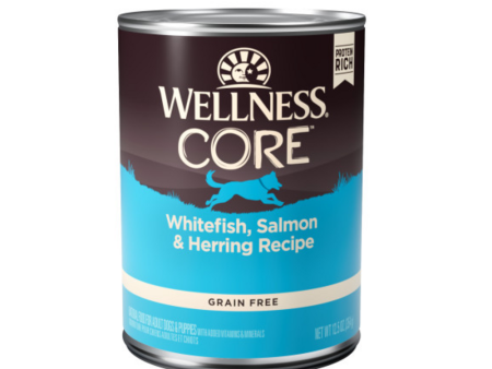 Wellness CORE Grain Free Natural Whitefish, Salmon and Herring Recipe Wet Canned Dog Food Online now