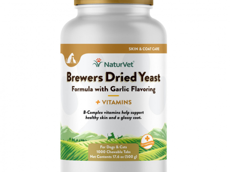 NaturVet Brewer s Dried Yeast with Garlic Plus Vitamins Tablets for Dogs and Cats For Discount